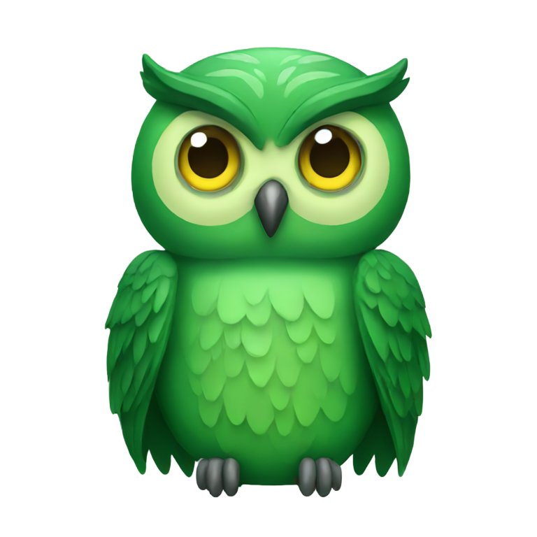 genmoji：绿色猫头鹰