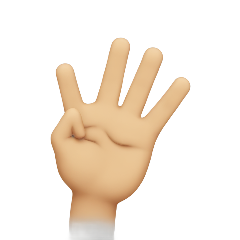 genmoji: A hand with four fingers up and thunb down