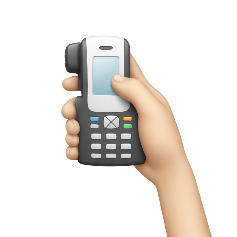genmoji : Une main blanche tenant un téléphone