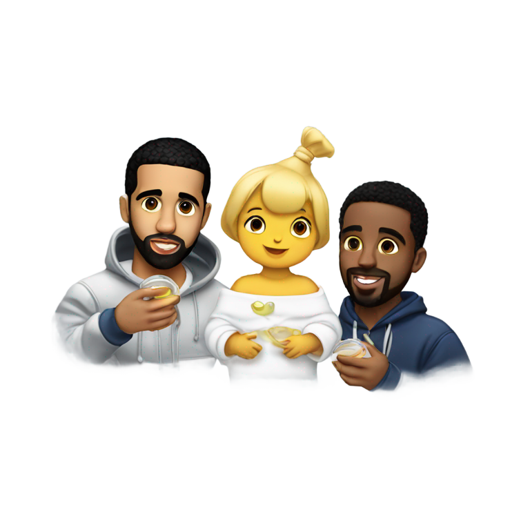 genmoji: Drake and diddy with baby oil