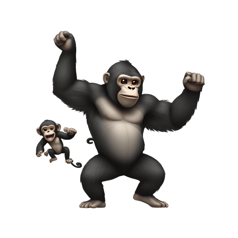 絵文字：a monkey with a gorilla dancing