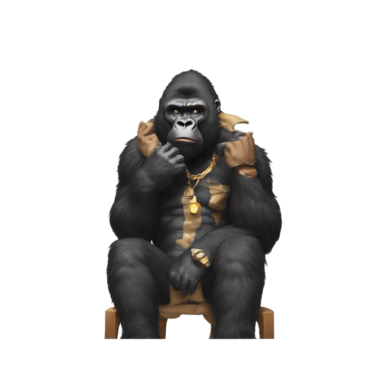 genmoji : Big moke gorilla with travis scott