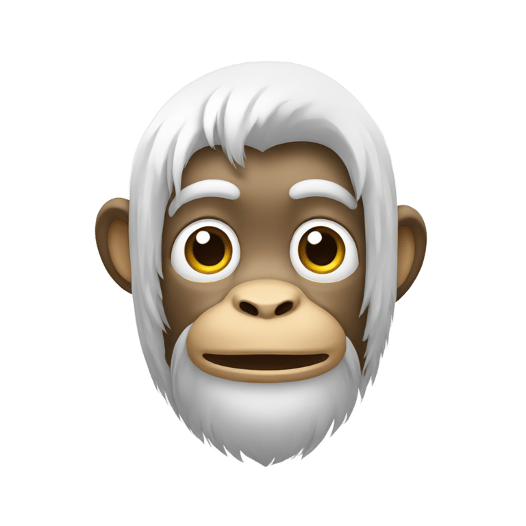 genmoji：Monkey with a white toupee