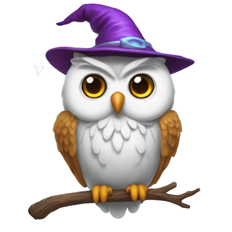 genmoji: Magical owl with wizard hat
