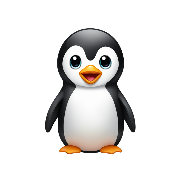 genmoji : Bébé pingouin avec la langue sortie