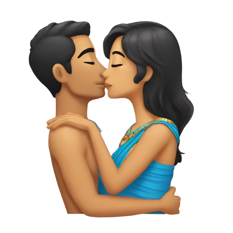 genmoji：埃及男人和菲律宾男人亲吻娇俏☺️