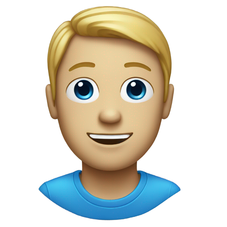 絵文字：A blue smiley face
