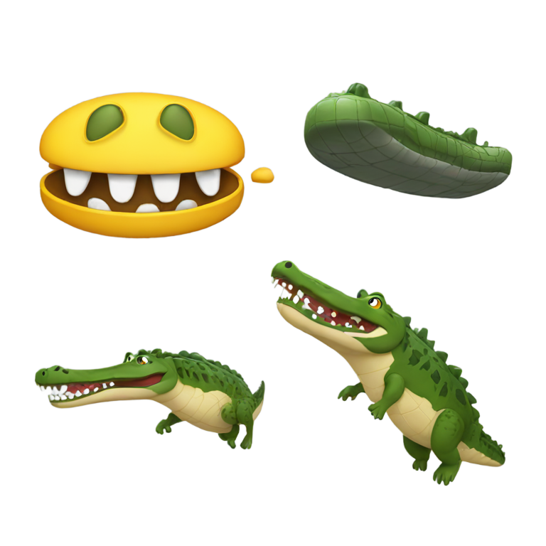 絵文字：Combination of crocodile and a bomber