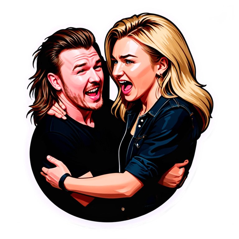 genmoji: Morgan Wallen getting smacked by a blonde woman with hazel eyes