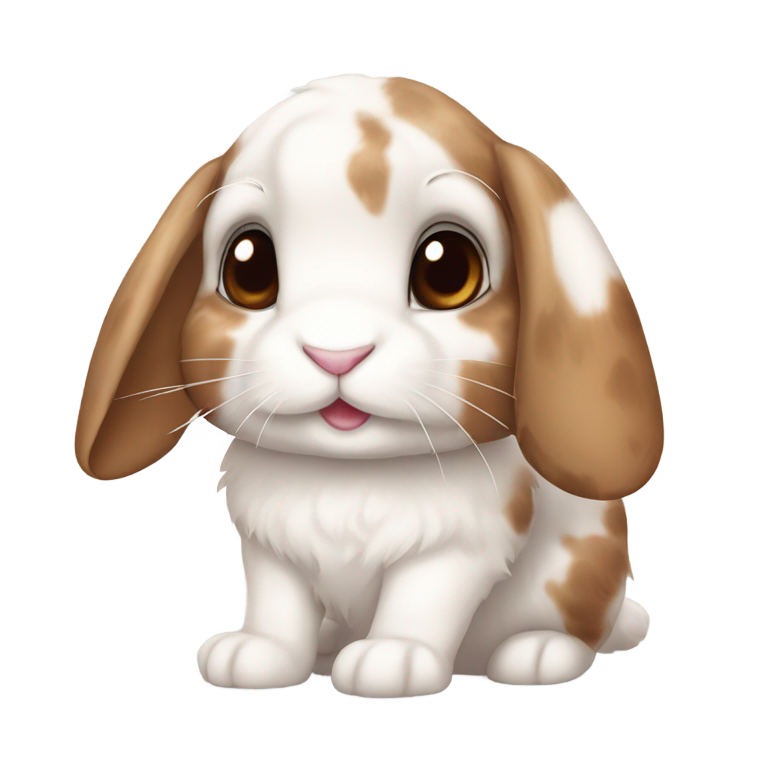 genmoji：可爱的垂耳兔，棕白斑点