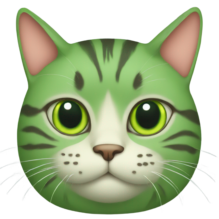 genmoji: A fat green cat