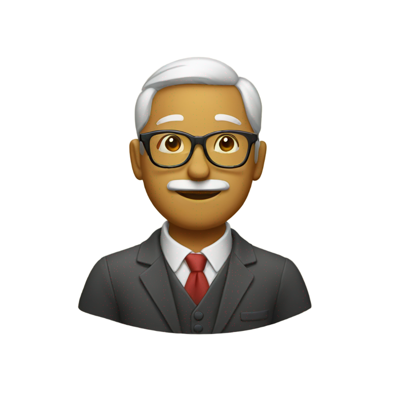 genmoji : Émoji sage avec lunettes, livre et blazer — ambiance chaleureuse, amicale et narrative