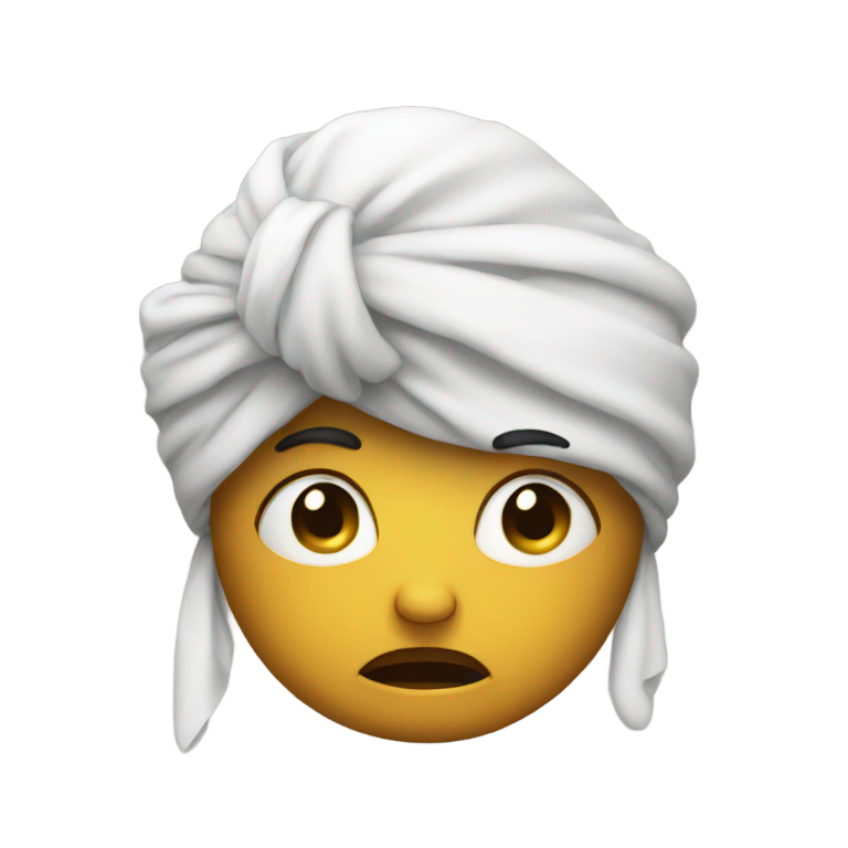 genmoji：戴头巾的哭脸