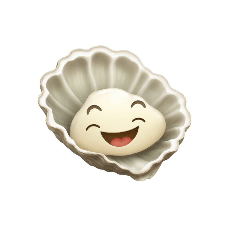 genmoji: A smiling oyster with hearts