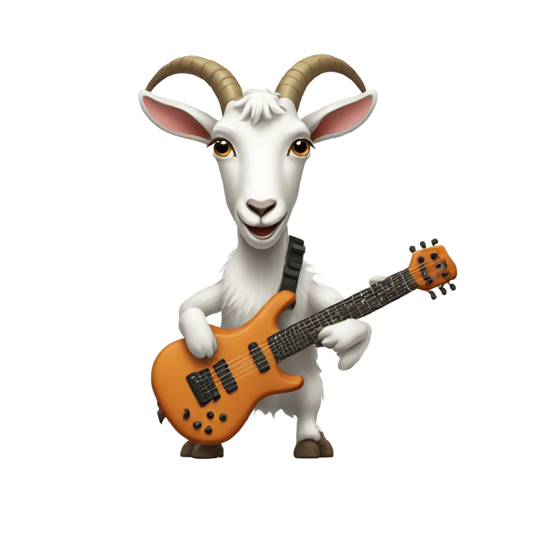 絵文字：A goat playing a keytar
