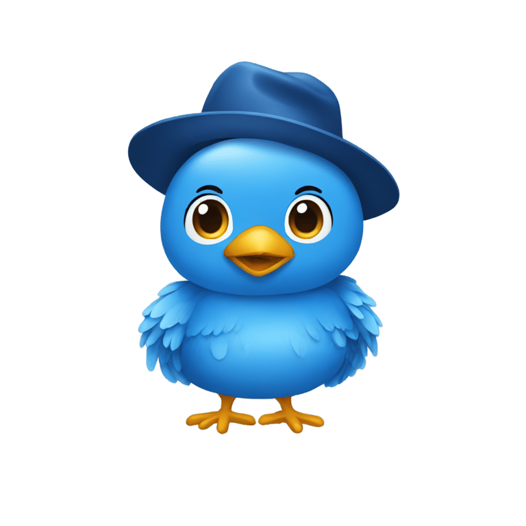 genmoji : A face blue chick blue with hat