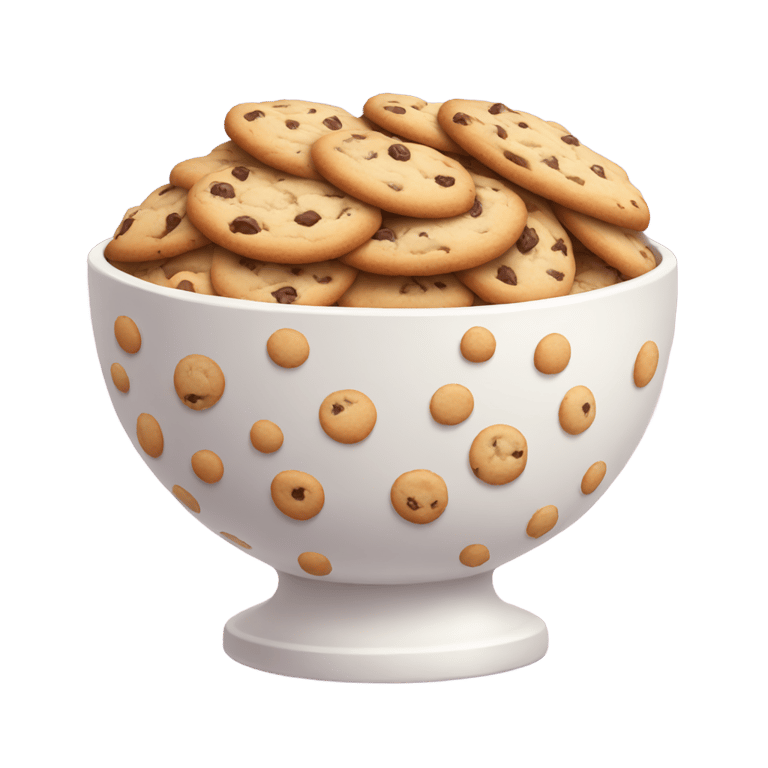 genmoji：大型粉色蛋糕碗中的美味饼干