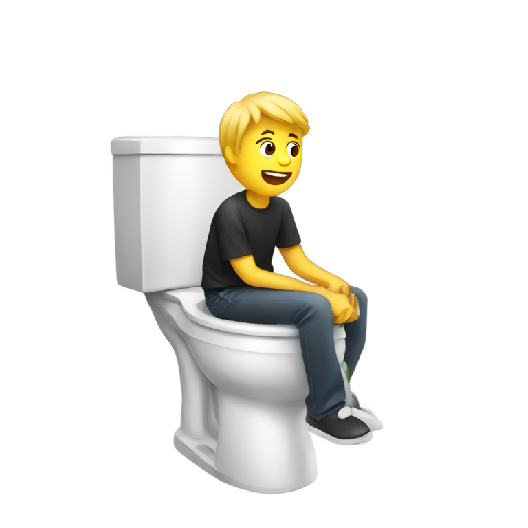 genmoji: Guy on toilet