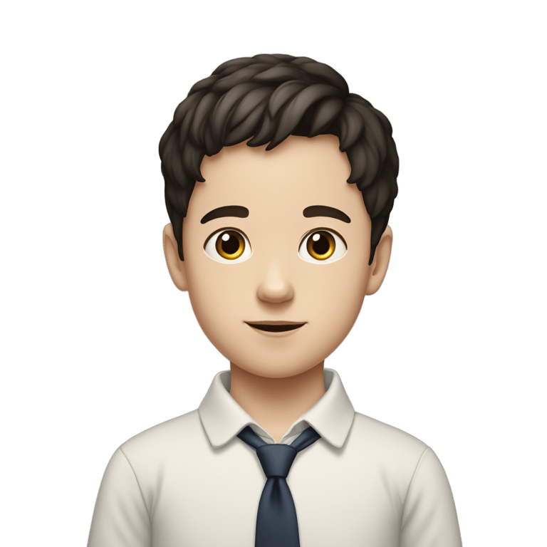genmoji：HARVEY

身高的英国男孩,不系领带,穿着汗衫,黑棕色头发,白皮肤