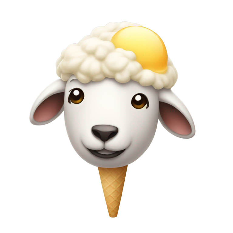 genmoji：冰淇淋里的悲伤绵羊