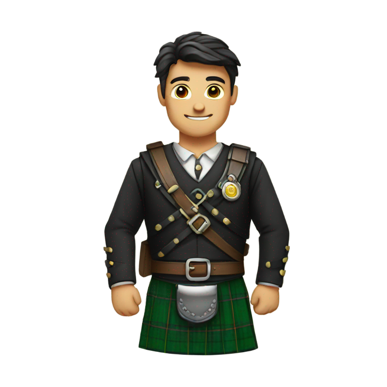 genmoji：穿苏格兰短裙的男人