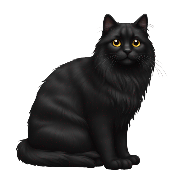 genmoji：Black Longhair Cat