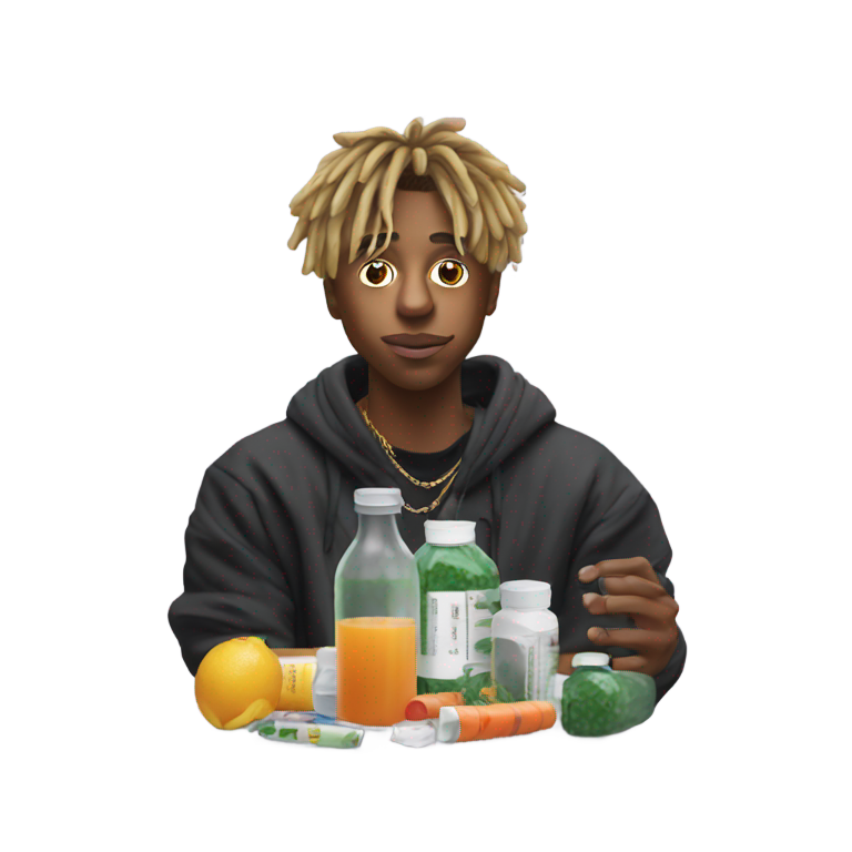 genmoji: Juice WRLD taking drugs