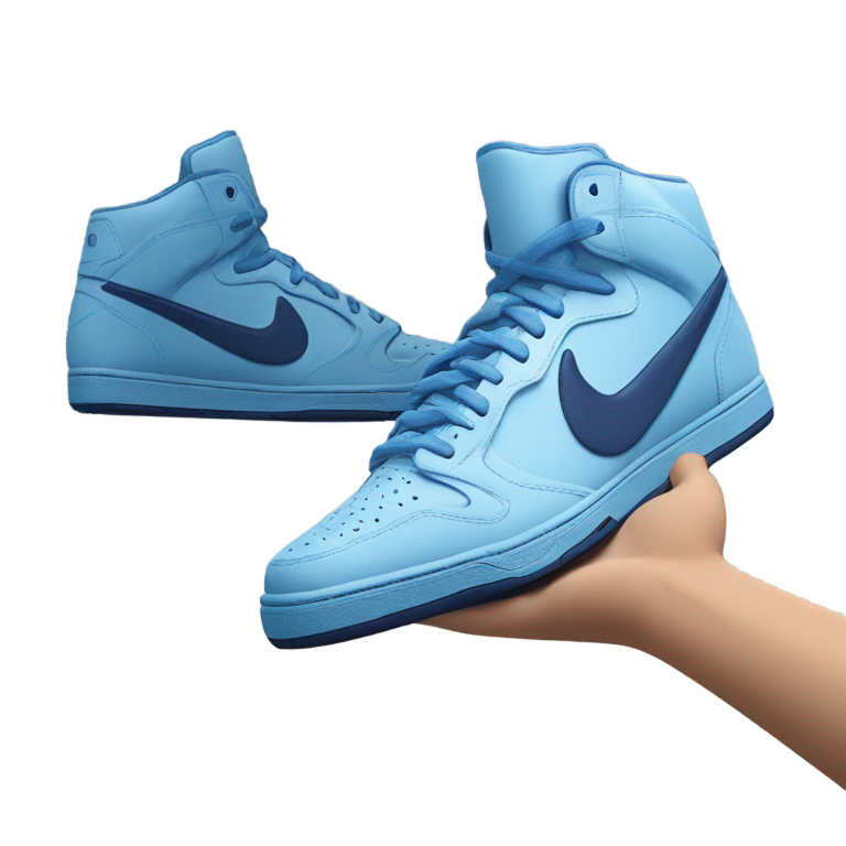 genmoji : Requin avec des baskets Nike bleues