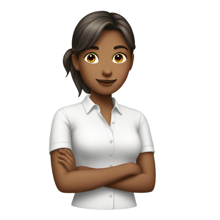 genmoji : Une fille avec une chemise blanche