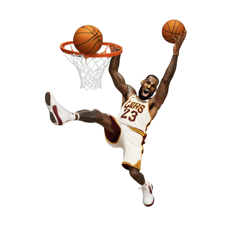 絵文字：LeBron James dunking on victor wembenyama
