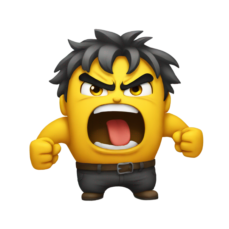 genmoji: angry yellow emoji holding fists
