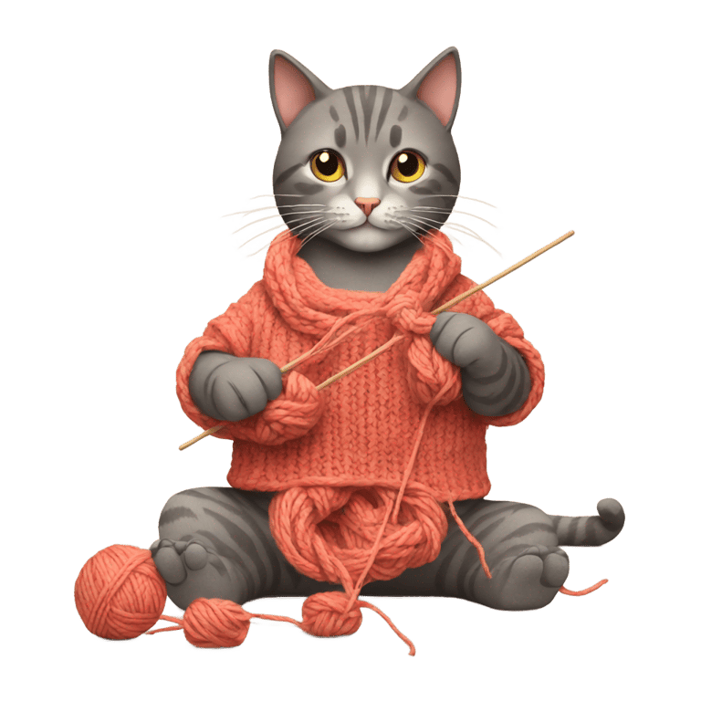 genmoji : Chat tricotant