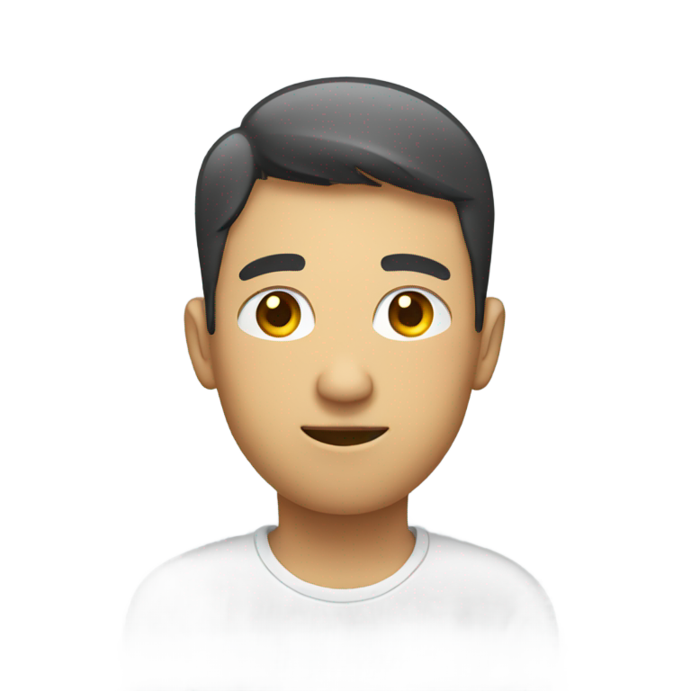 genmoji：自信地托着自己头的人