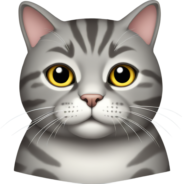 prompt: grey fat tabby cat full body