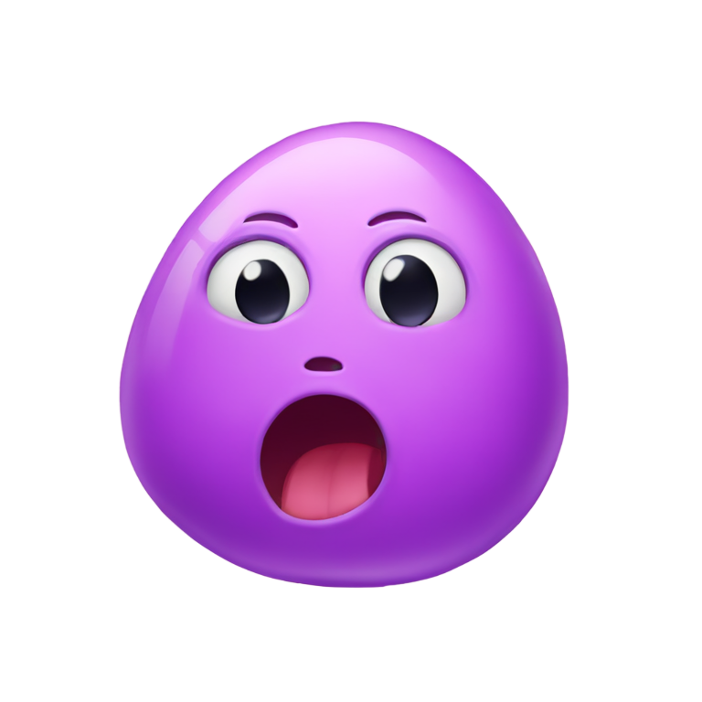 genmoji: A squishy gel blob with a confused expression