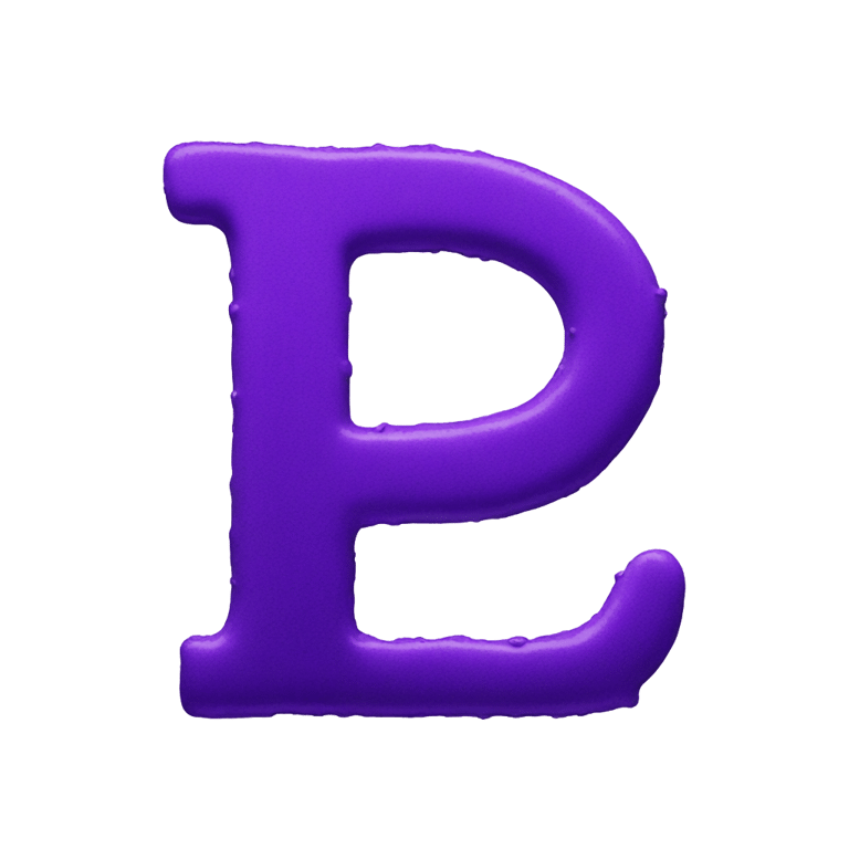 genmoji：紫色油漆写的字母“P”