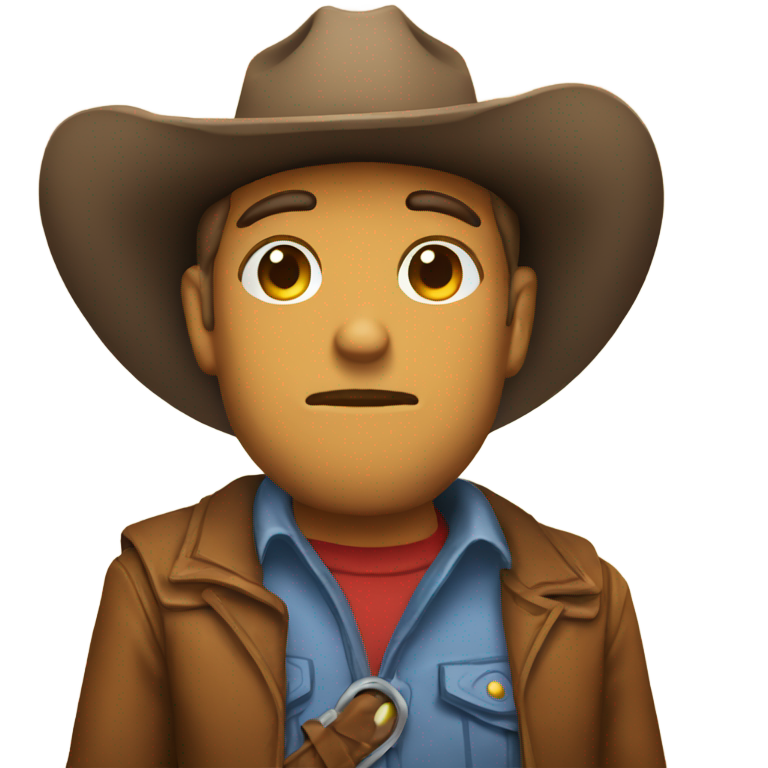 genmoji : Émoji pensif avec chapeau de cowboy