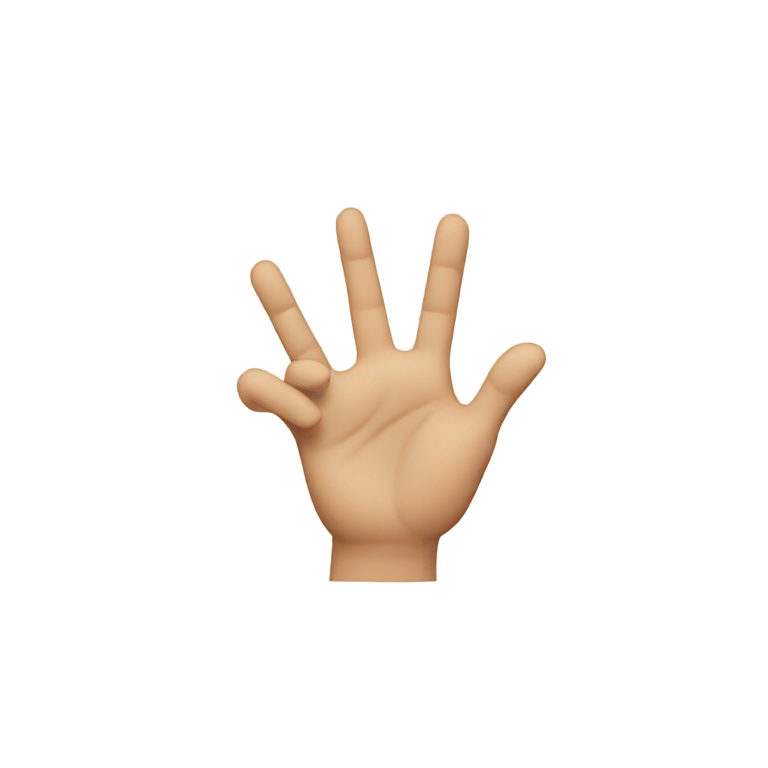 絵文字：手が4を作る