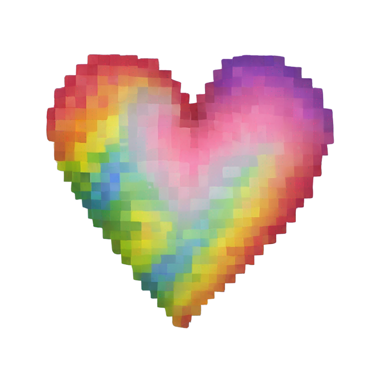 genmoji: A Minecraft rainbow heart