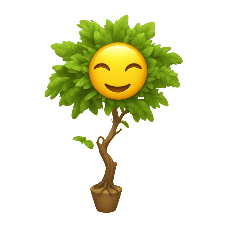 genmoji：Sun dancing with a tree