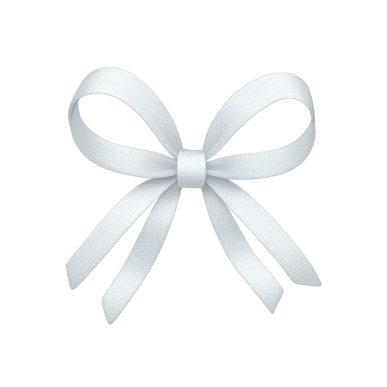genmoji：白色鞋带蝴蝶结丝带