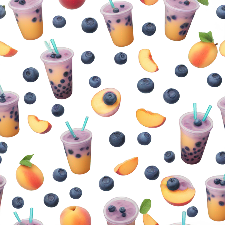 genmoji : 🧋🫐🍑 Boisson aux fruits et perles