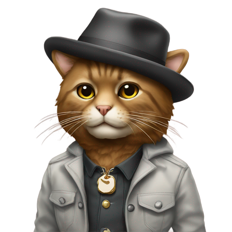 genmoji：A cat pimp smaking a bear