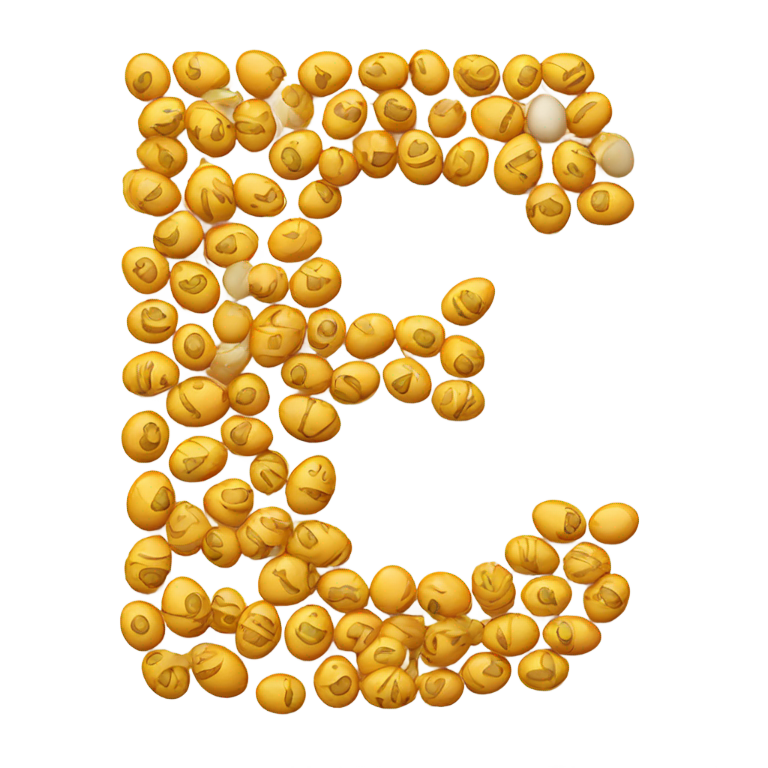 絵文字：Letter e made out of egg yolks