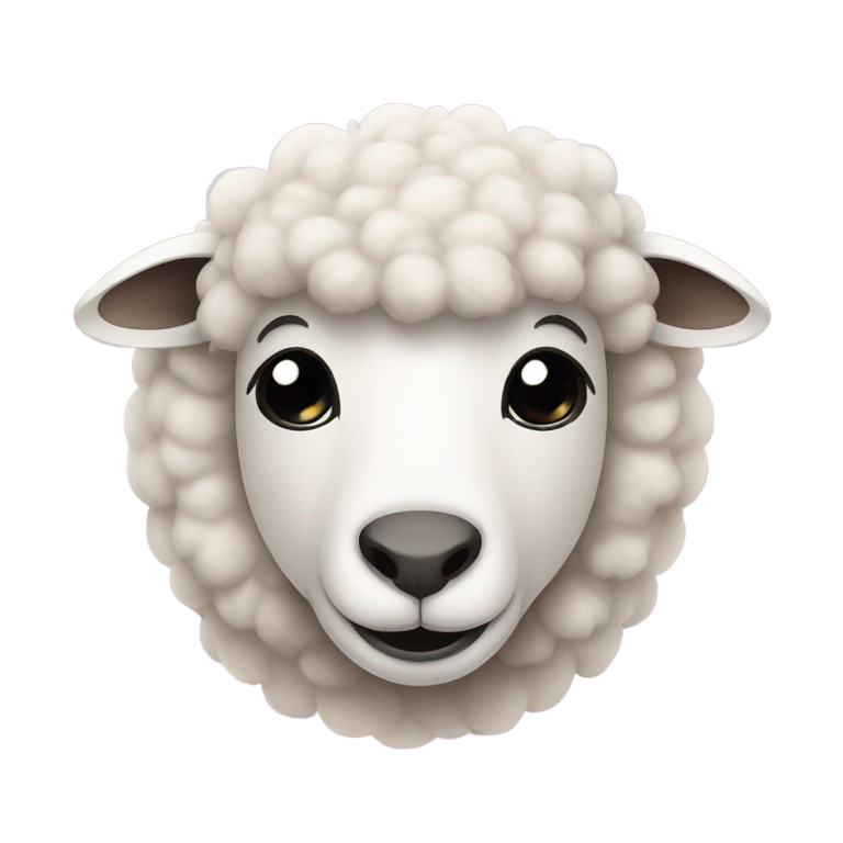 genmoji: Sheep with its eyes closed
