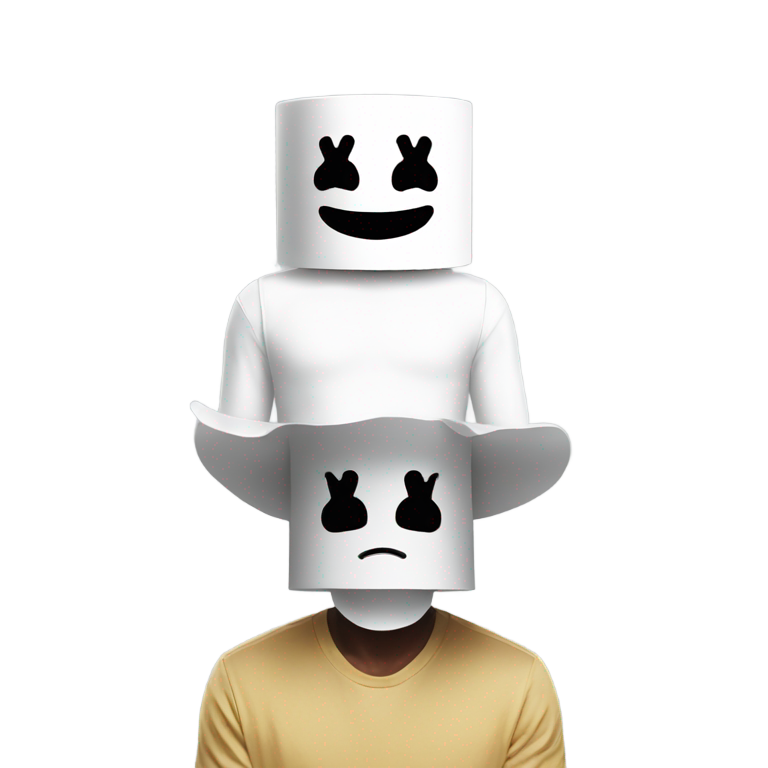genmoji：Marshmello on himself inside himself