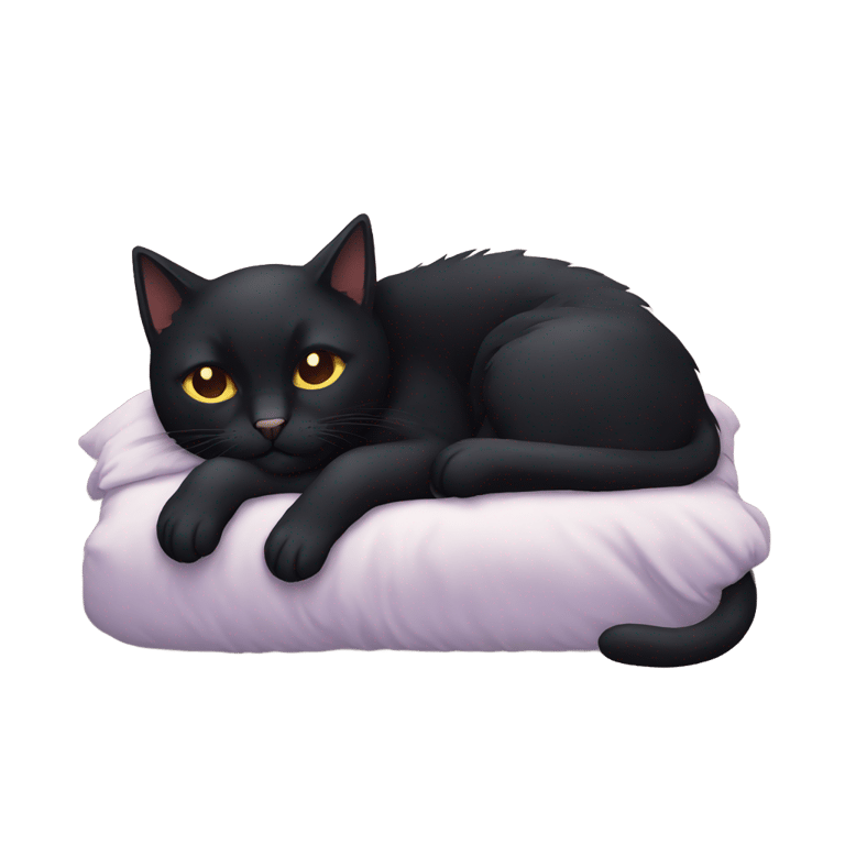 genmoji：黑猫睡觉的像素