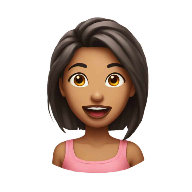 genmoji: Beautiful gril with a tongue