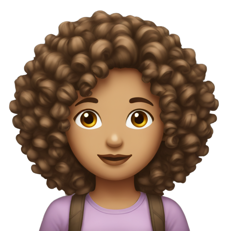 genmoji：创造一个有着大蓬松棕色卷发的美丽女孩