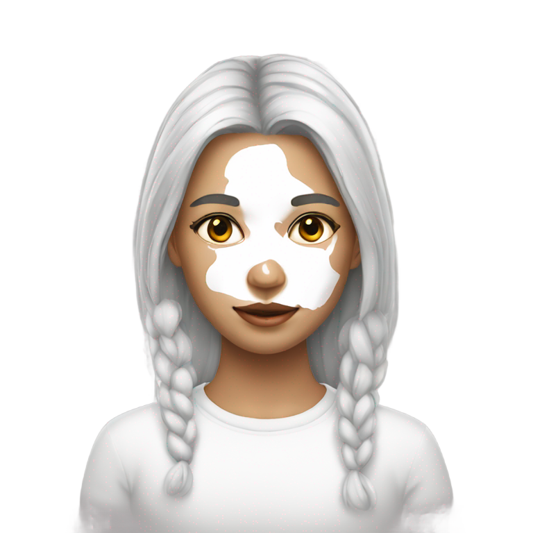 genmoji：脸上涂着白漆的女孩